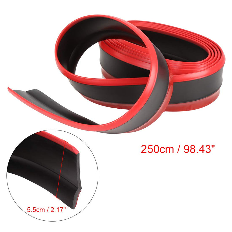  [AUSTRALIA] - X AUTOHAUX 2.5m 8.2ft Univesal Rubber Front Bumper Lip Splitter Body Side Skirt Protector Red for Car