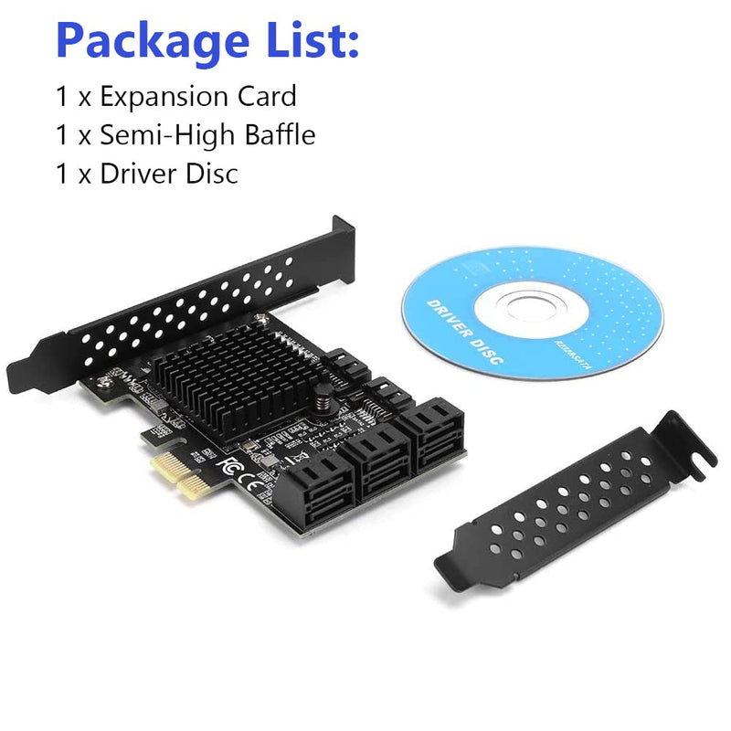  [AUSTRALIA] - Lazmin112 PCI-E to SATA 3.0 Card, 8-Port PCI-E to SATA3.0 Controller Expansion Board, SATA3.0 Interface Expansion Card