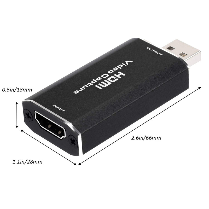  [AUSTRALIA] - Audio Video Capture Card Device Record, HD 1080P 30fps HDMI to USB 2.0, Camcorder, or Action Cam for Live Broadcasting, Gaming, Streaming, Video Conference, Teaching