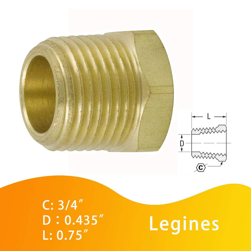  [AUSTRALIA] - Legines NPT Bushing 3/8" Male x 1/4" Female Reducing Adapter Hex Head Pipe Fitting (Pack of 5) 3/8" NPT Male x 1/4" NPT Female