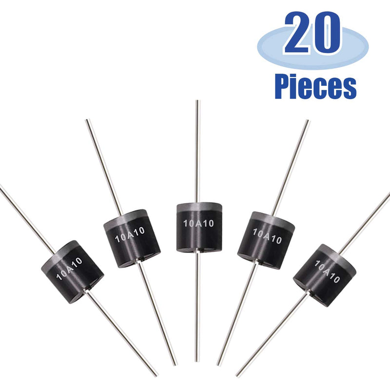 Tnisesm 20 Pcs 6A10, 10A10, 20A10 Rectifier Diode Kit 1000 Volt Electronic Silicon Diodes 6A10-10A10-20A10 - LeoForward Australia