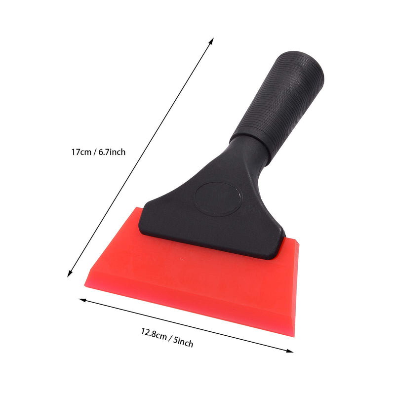  [AUSTRALIA] - Ehdis 5 inch Silicone Rubber Squeegee for Glass, Mirror, Shower, Auto, Car Windows - Red Red 5-inch