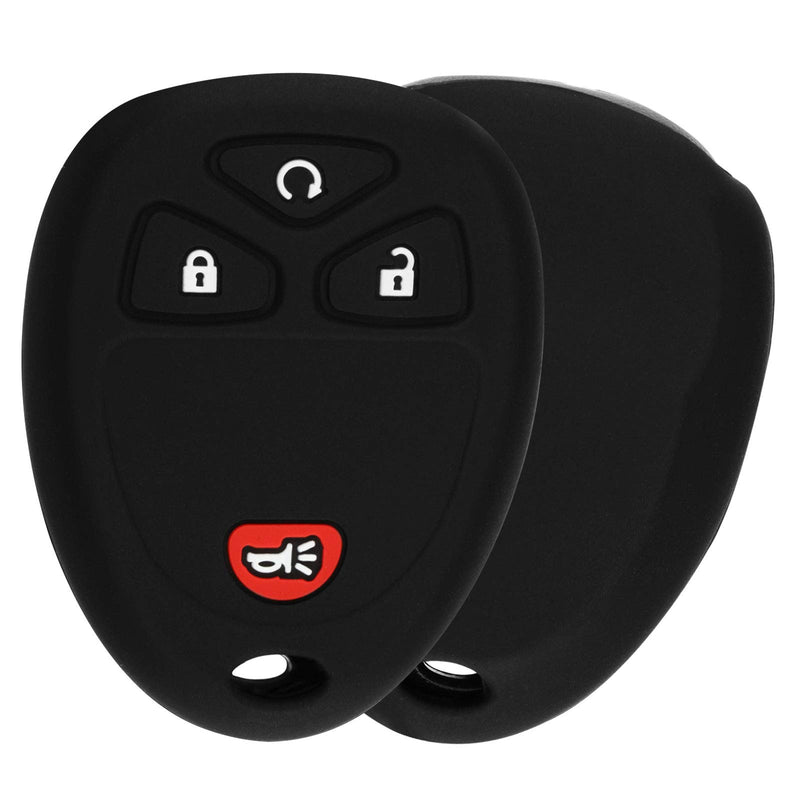 [AUSTRALIA] - KeyGuardz Keyless Entry Remote Car Key Fob Outer Shell Cover Soft Rubber Protective Case for Chevy GMC 15913421 Black