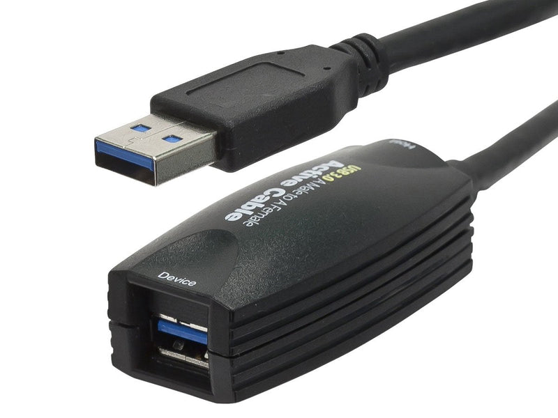  [AUSTRALIA] - Monoprice 5-meter USB 3.0 A Male to A Female Active Extension Cable, Black