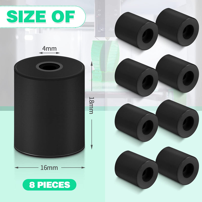  [AUSTRALIA] - 8 Pieces 3D Printer Heat Bed Leveling Parts, Silicone Solid Column, OD 0.63 Inch ID 0.16 Inch Stable Hot Bed Tool Heat-Resistant Buffer Compatible with CR-10 Ender 3 Bottom Connect, Black