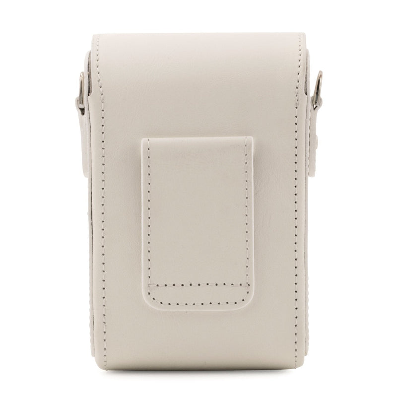  [AUSTRALIA] - MegaGear MG1504 Canon PowerShot SX740 HS, SX730 HS Leather Camera Case with Strap - White