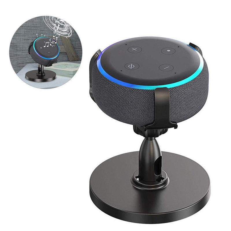 [AUSTRALIA] - WeTest 360 Degree Adjustable Echo Dot Stand, Anti-Slip Base Table Holder for Echo Dot 3rd Generation, Black
