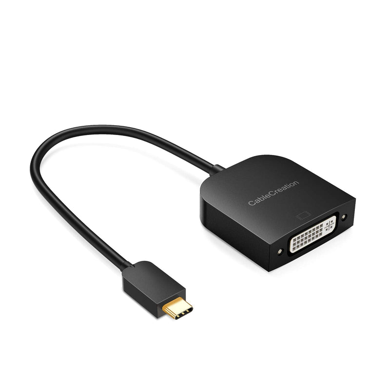  [AUSTRALIA] - USB C to DVI Adapter 1080P@60Hz, CableCreation USB-C to DVI-D Cable Adapter Compatible with MacBook Pro/Air 2020 2019, iPad Pro 2020/2018, Surface Book 2, XPS 15 13, Galaxy S20 S10 Black+ABS Shell