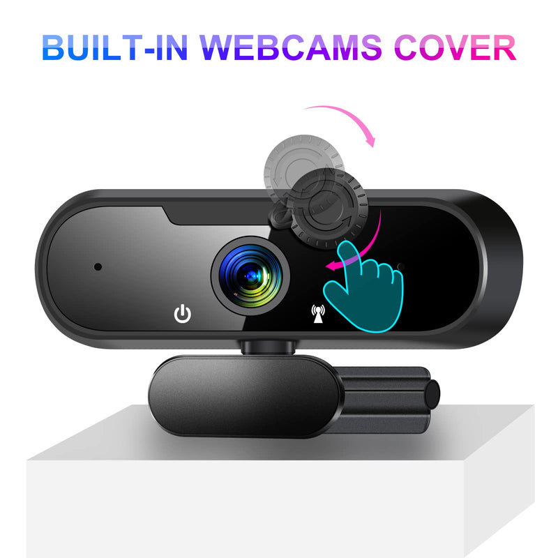  [AUSTRALIA] - 1080P 60FPS Webcam with Microphone, Laptop Computer Camera, Dual Mics, Plug and Play, Webcams Cover & Mini Tripod, 120° Wide Angle Streaming Web Camera for Video Conferencing, Zoom, Facetime, Skype