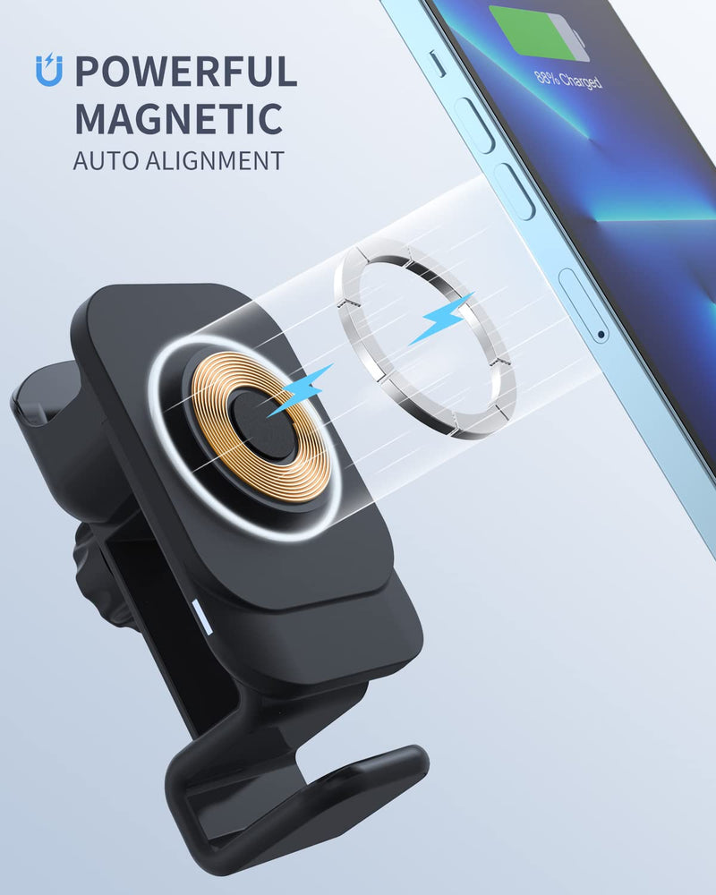  [AUSTRALIA] - 3 in 1 Magnetic Wireless Car Charger, Car Charging Mount for iPhone/Apple Watch/AirPods, JOYVEVA Car Phone Holder Mount Charger for iPhone 14/13/12, Apple Watch 8/7/6/5/4/3/2/SE, AirPods Pro 2/Pro/3/2