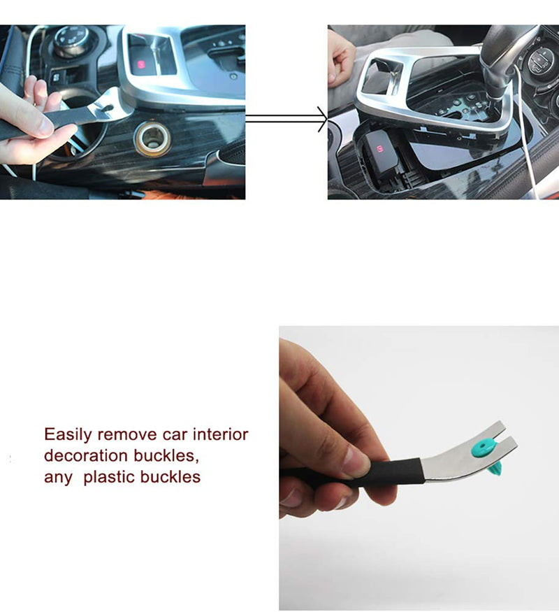  [AUSTRALIA] - Auto Trim Removal Tool Metal for Car, Door Panel Dashboard Radio Audio Navigation Installer, Upholstery Fastener Disassembly Stainless Steel Pry Clip Home