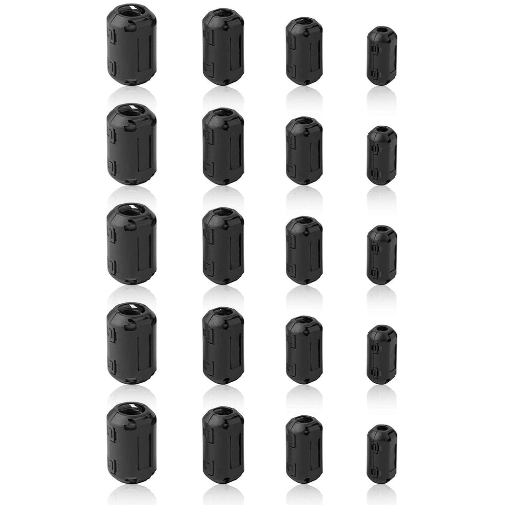  [AUSTRALIA] - Ferrite Toroidal Black RFI EMI Noise Reduction Cable Clip 20pcs