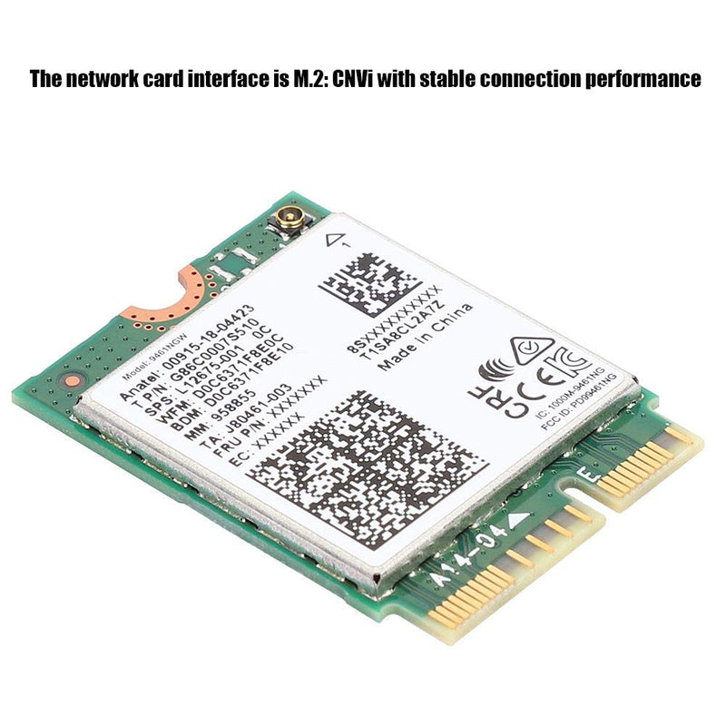  [AUSTRALIA] - Wendry Network Card,Intel 9461NGW Wireless Network Card,Bluetooth 5.0 Network Card,Support 2.4G / 5G Network(M.2 Interface,433Mbps)