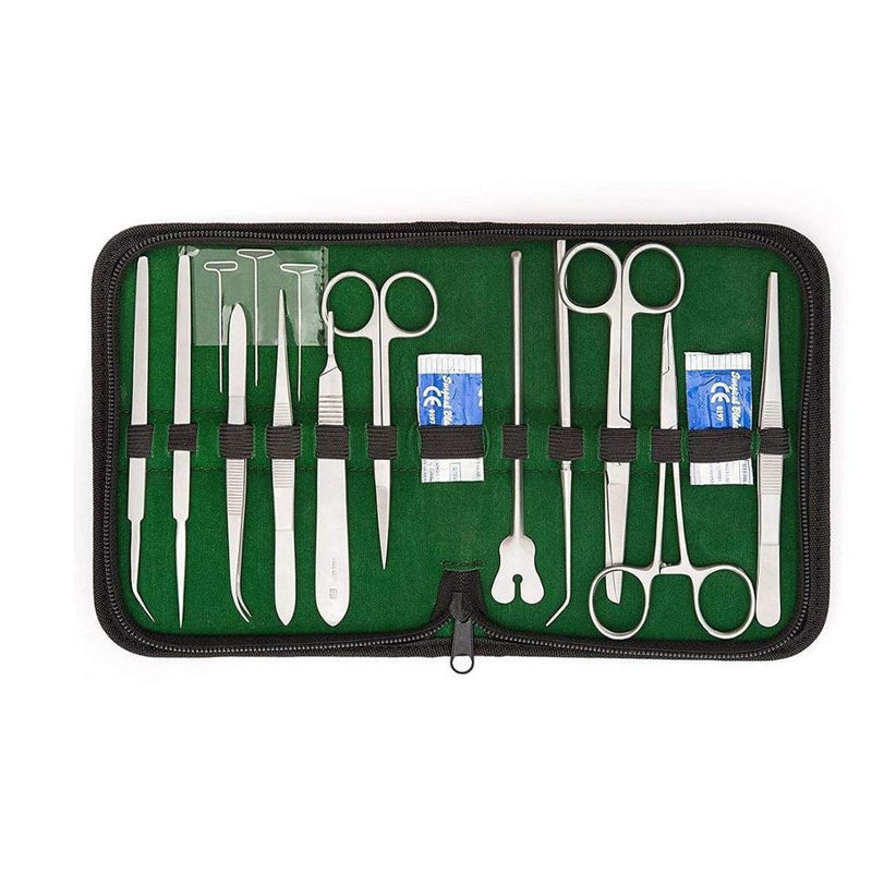  [AUSTRALIA] - 1 Year Warranty!! 24 Pcs Dissection Kit for Anatomy & Biology Students Includes Scalpel Knife Handle - 11 Blades - Case - Dissecting Tool Set for Frogs Animals etc, Lab Veterinary Botany