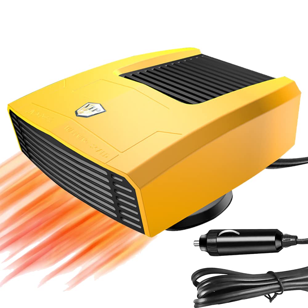  [AUSTRALIA] - Car Heater,12V 180W Portable Heater Fan Windshield Defogger and Defroster 2 in 1 Heating & Cooling Fan with Cigarette Lighter Plug 360°