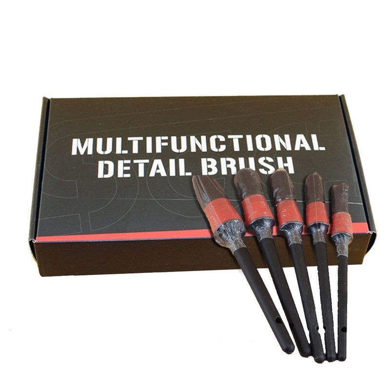  [AUSTRALIA] - MUTOCAR Detail Brush 5 Different Sizes Auto Detailing Brush Set Perfect for Car Motorcycle Automotive Cleaning Wheels, Dashboard, Interior, Exterior, Leather, Air Vents
