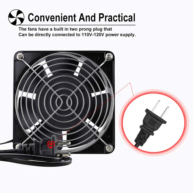  [AUSTRALIA] - Wathai AC 12038 120mm x 38mm 110V 120V Dual Ball Metal Cooling Axial Fan High Airflow AC 120x120x38mm