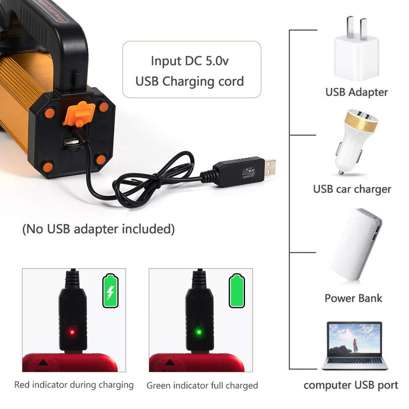  [AUSTRALIA] - Powerful Led Flashlight High Lumens Rechargeable , Super Bright Handheld Spotlight Large Battery 8800 mah Ultra Long Lasting Portable Searchlight for Emergency Camping Aluminum Alloy Black