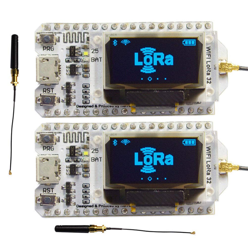  [AUSTRALIA] - 915MHz ESP32 LoRa 0.96 OLED Development Board WiFi SX1276 Module + LoRa Antenna for Arduino LoraWan IOT Internet of Thing (Pack of 2)