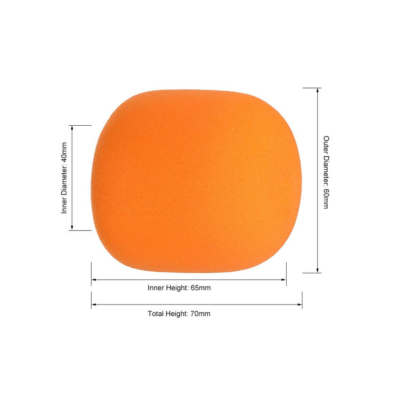  [AUSTRALIA] - uxcell 2PCS Thicken Ball-Type Sponge Foam Mic Cover Handheld Microphone Windscreen Shield Protection Orange for KTV Broadcasting