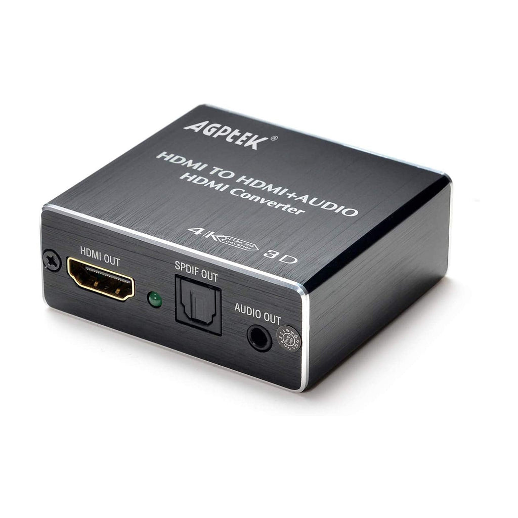  [AUSTRALIA] - AGPTEK 4K x 2K HDMI Audio Extractor Splitter, HDMI to HDMI Audio Converter Adapter Support Ultra HD 4K Toslink Optical Audio Output and 3.5mm Audio with Optical Fiber Cable