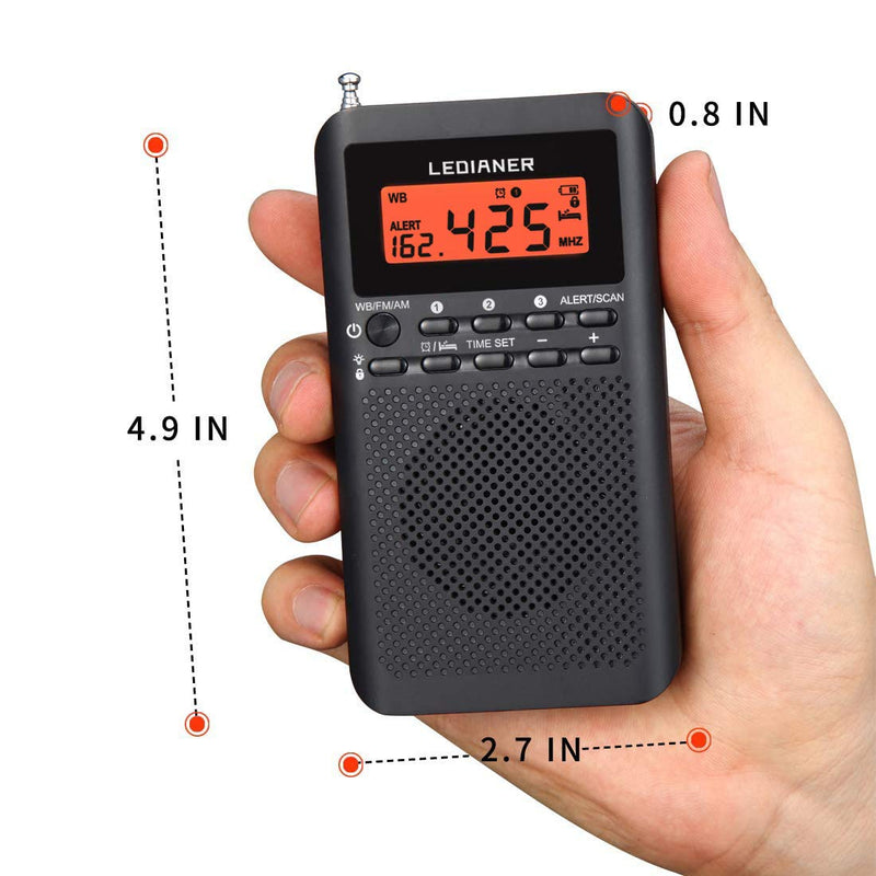  [AUSTRALIA] - [2021] NOAA Weather Radio-Emergency AM/FM Battery Operated Portable Radio with LCD Display Digital Alarm Clock Sleep Timer, Best Reception Longest Lasting Transistor,Powered by 2 AA Built in Speaker white