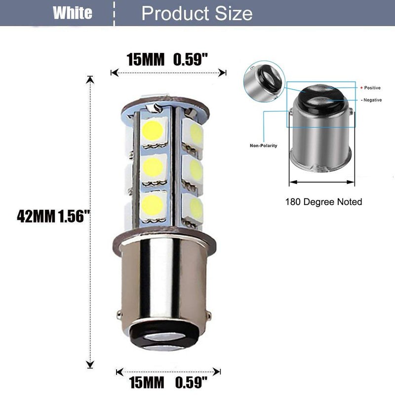  [AUSTRALIA] - BlyilyB 10-Pack BA15D 1142 6500K White LED Bulbs Replacement Lamps DC 12V Interior RV Camper Trailer Lighting Boat Yard Light Tail Bulbs (Pack of 10) White Color