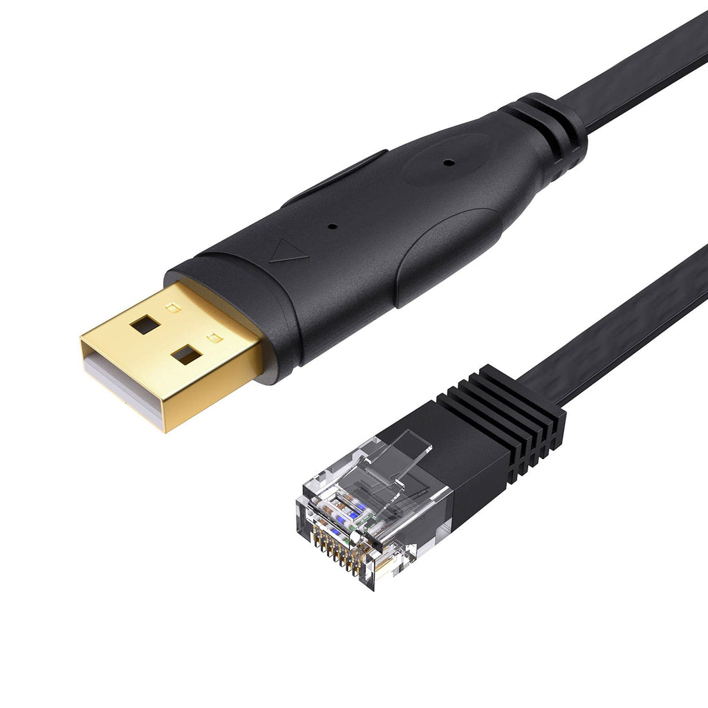  [AUSTRALIA] - CableCreation USB Console Cable 6 FT USB to RJ45 Serial Adapter Compatible with Router/Switch of Cisco, NETGEAR, TP-Link, Linksys, Windows, Linux System, Black