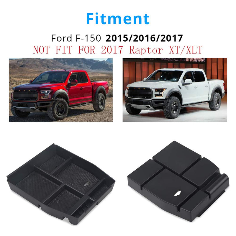  [AUSTRALIA] - VANJING Center Console Organizer Tray Compatible for 2015 2016 2017 Ford F150 Accessories Armrest Box Secondary Storage with A Car Cleaner Brush Center Tray for 2015-2017 Ford F150