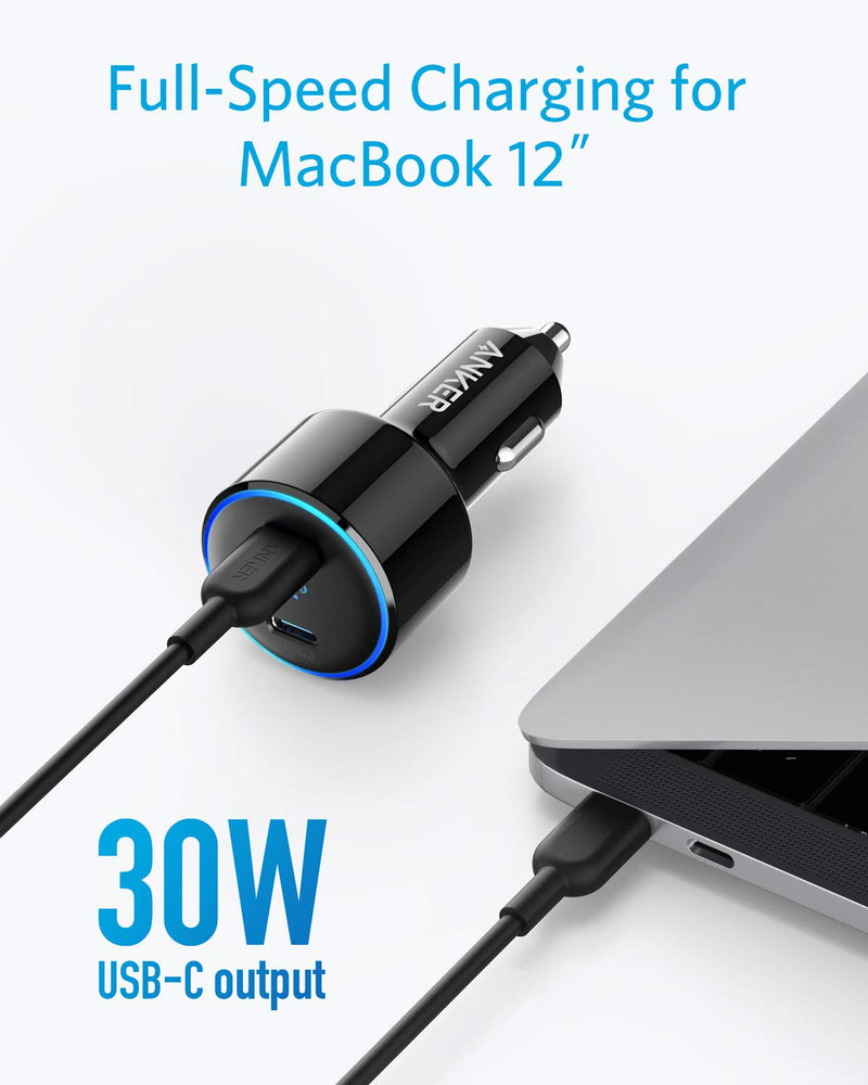  [AUSTRALIA] - USB C Car Charger, Anker 48W 2-Port PIQ 3.0 Fast Charger Adapter, PowerDrive+ III Duo with Power Delivery for iPhone 12/12 Pro/12 Pro Max/11/11 Pro/11 Pro Max/XR/XS/X, Galaxy, Pixel, iPad Pro and More