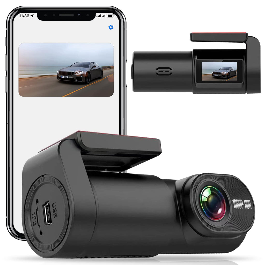  [AUSTRALIA] - Front Dashcam 1080P Dash Cam Car Camera for Surveillance 360 WiFi Smart Mini Dash Camera for Cars 1'' IPS Screen APP, Loop Recording, 24H Parking Monitor, G-Sensor, Front Recorder Support 128GB Max… X16