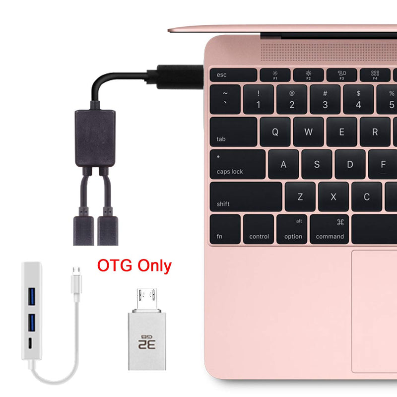  [AUSTRALIA] - Xiwai Micro USB to Dual Ports Micro USB Female Hub Cable for Laptop PC & Mouse & Flash Disk Micro USB 1 to 2