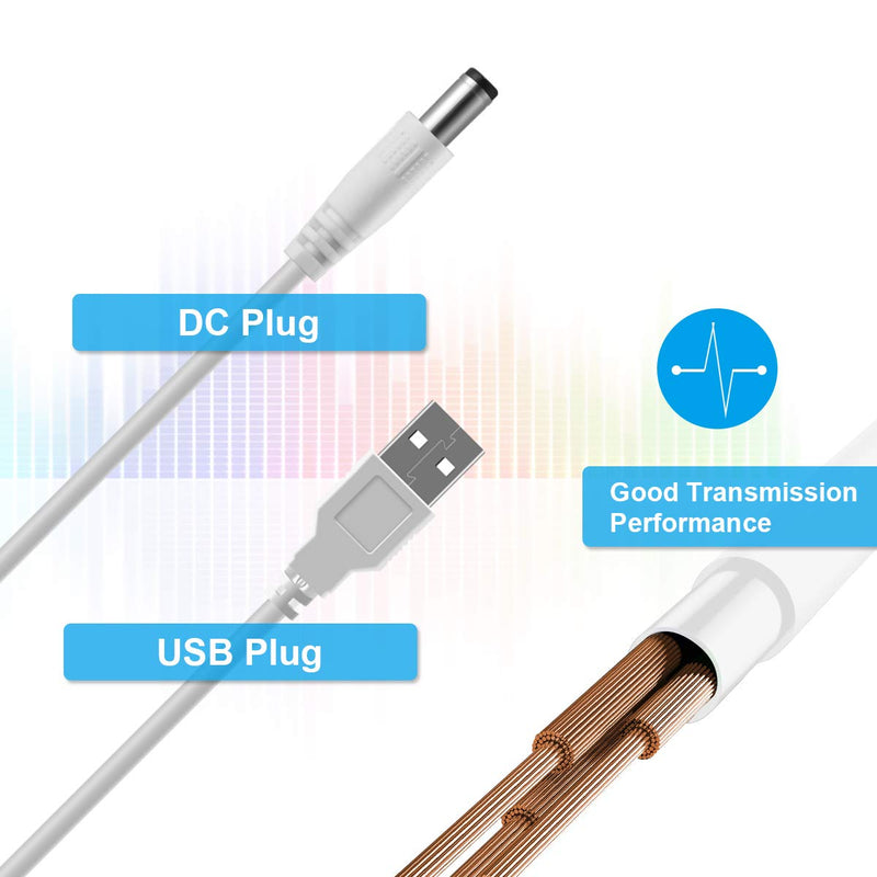  [AUSTRALIA] - LANMU USB to DC Power Cable,8 in 1 Universal 5V DC Jack Charging Cable Power Cord with 8 Interchangeable Plugs Connectors Adapter Compatible with Router,Mini Fan,Speaker and More Devices