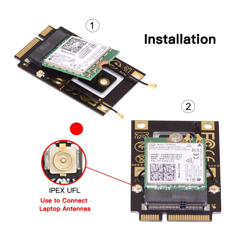  [AUSTRALIA] - Cablecc NGFF M.2 Key-A to Mini PCI-E PCI Express Converter Adapter for 9260 8265 7260 AC WiFi Bluetooth Wireless Card