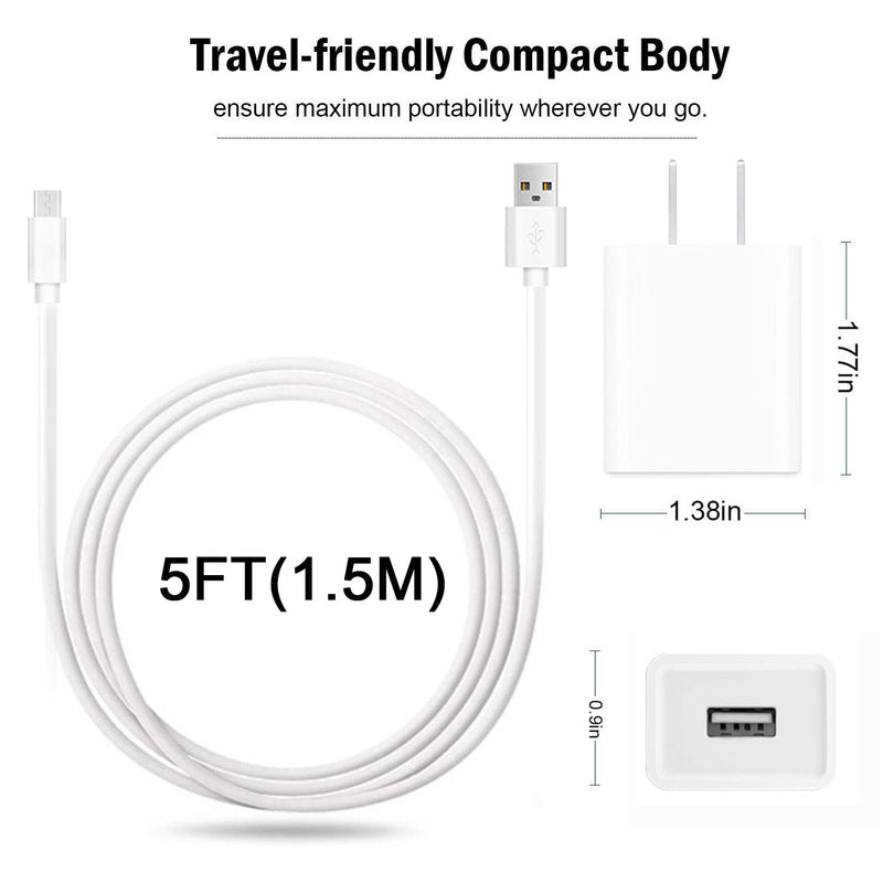  [AUSTRALIA] - Replacement Charger Adapter Micro USB Charging Cord Cable for Simplehuman 5 inch & 8 inch Round Sensor Makeup Mirror (5FT)