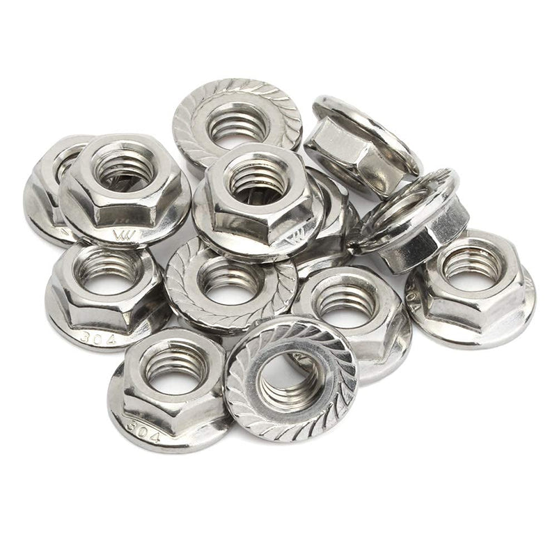  [AUSTRALIA] - #10-32 Serrated Flange Nut Hex Lock Nuts, Stainless Steel 304, Plain Finish, Quantity 25 #10-32 (25 PCS)