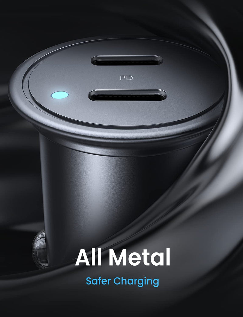  [AUSTRALIA] - AINOPE USB C Car Charger, 40W Smallest iPhone 13 Car Charger, All Metal USB C Car Charger Fast Charging PD 3.0 Dual Port Compatible with iPhone 13/13 Pro/12/12 Pro/12 Mini, Galaxy S20/S10, iPad Pro