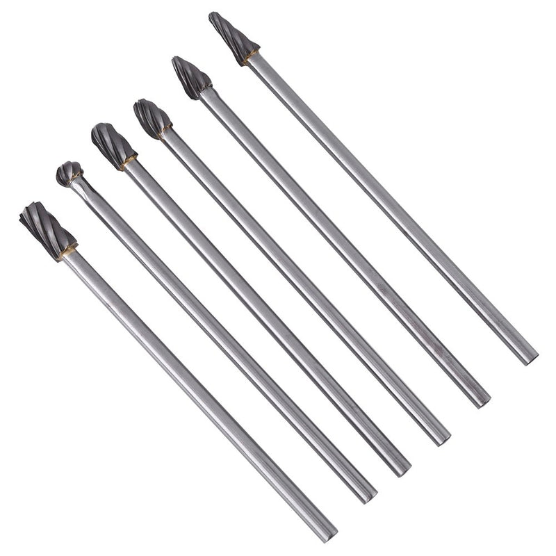 6pcs Tungsten Carbide Aluminum Rotary Files Burr Set 6mm Shank 10mm Cutting Diameter for Grinder Drill - LeoForward Australia