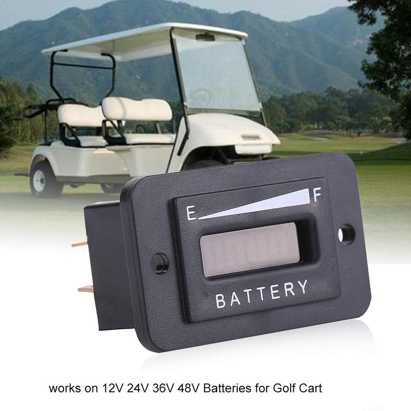  [AUSTRALIA] - Led Digital Battery Indicator Meter Gauge Golf Cart, 12V/24V/36V/48V Battery Gauge for Golf Cart with Hour Meter(BI001-36V) BI001-36V