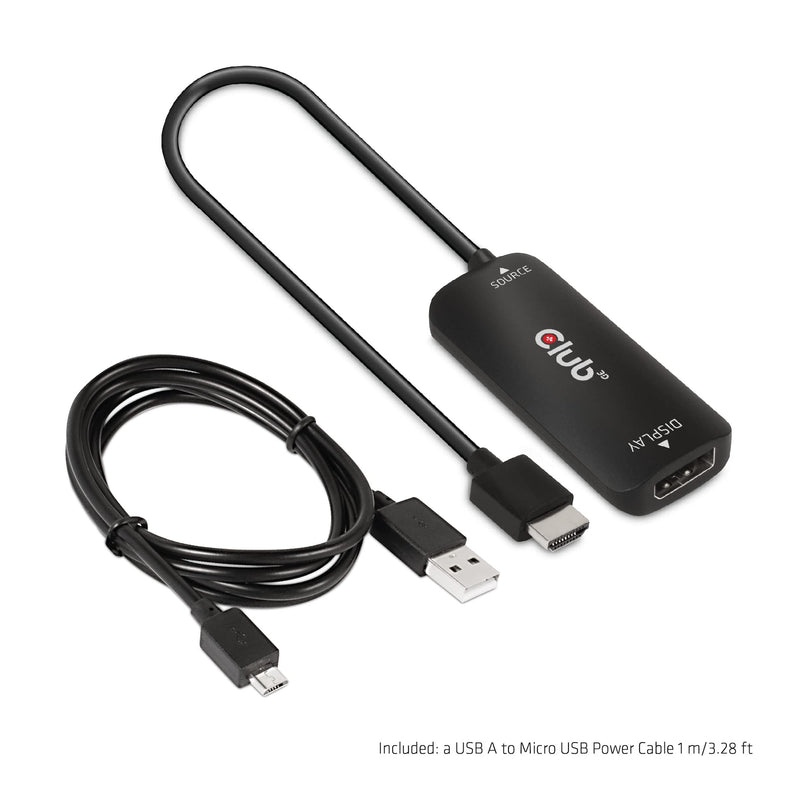  [AUSTRALIA] - Club 3D 4K 120Hz or 8k30Hz HDMI to DisplayPort Video Adapter w/USB Power - HDMI 2.1 (Male) to DP 1.4 (Female) Active Monitor Converter (CAC-1335)