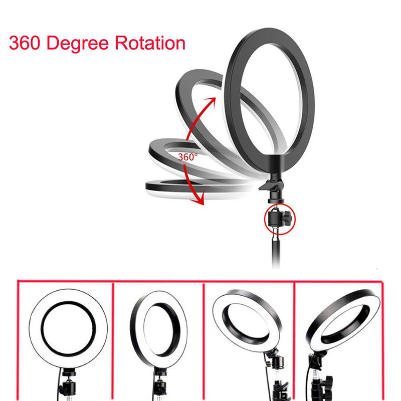  [AUSTRALIA] - Walway 6 Inches LED Selfie Ring Light with Hot Shoe Adapter for Live Stream/ Makeup/ YouTube Video/ Photography, 3 Light Modes