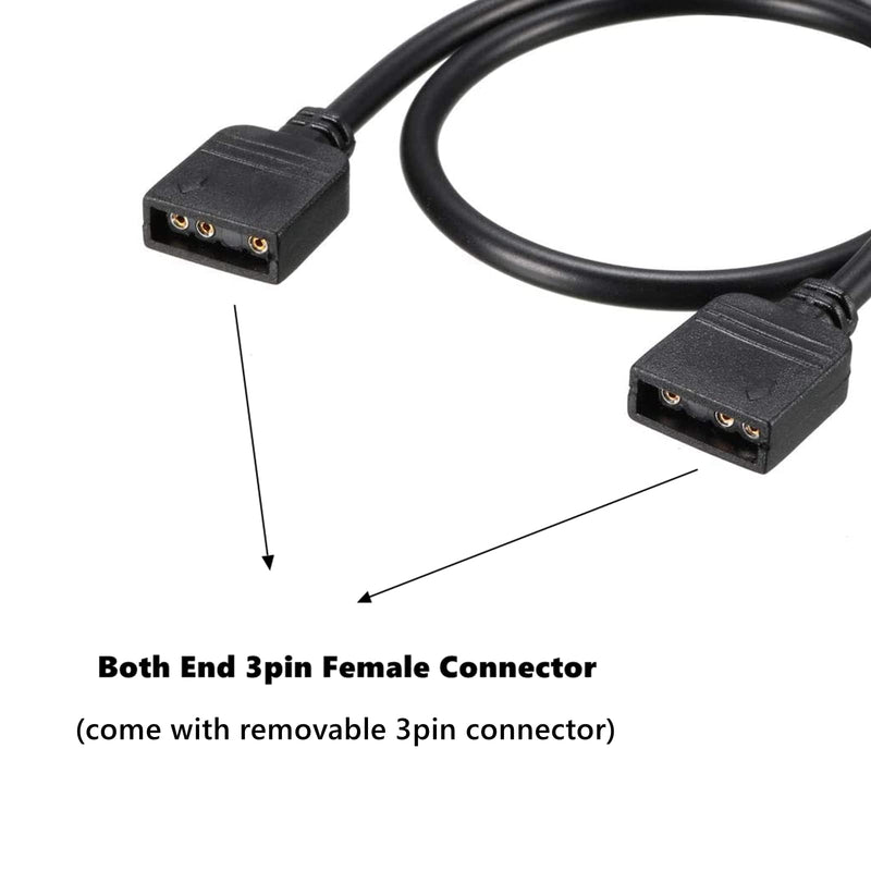  [AUSTRALIA] - Besvalo RGB Extension Cable 3 Pin, Computer Motherboard ARGB Interface Extension Cable Female Connetor, 5 V Argb 3-Pin Connector 1-3