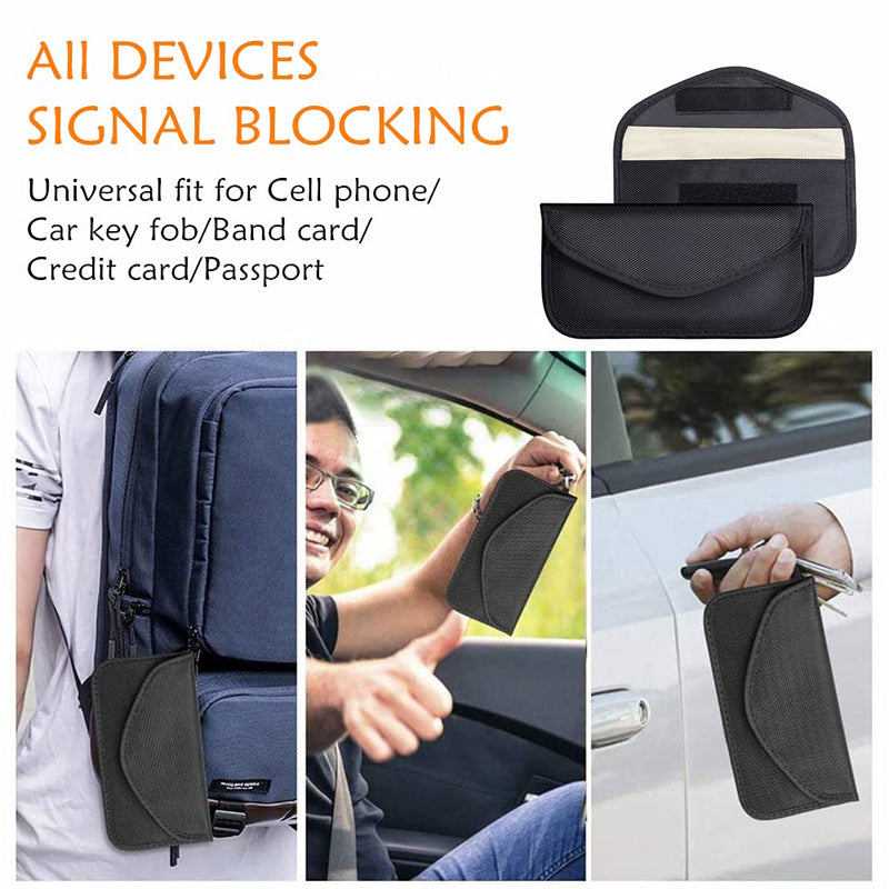  [AUSTRALIA] - 2 Pack Faraday Bags for Car Keys and Cell Phone, Signal Blocking Key Pouch, Anti Theft Car Protection, Cell Phone WiFi/GSM/LTE/NFC/RFID/Keyless Entry Fob Signal Blocking Pouch