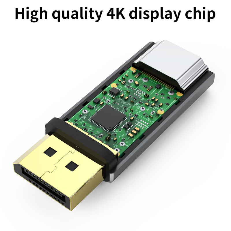  [AUSTRALIA] - Displayport to HDMI Adapter，IIABC 4K 24K Gold Plated Displayport DP to HDMI Female Converter，Uni-Directional Display Port to HDMI Converter Compatible for Lenovo, HP, Dell &More- Grey 1-Pack