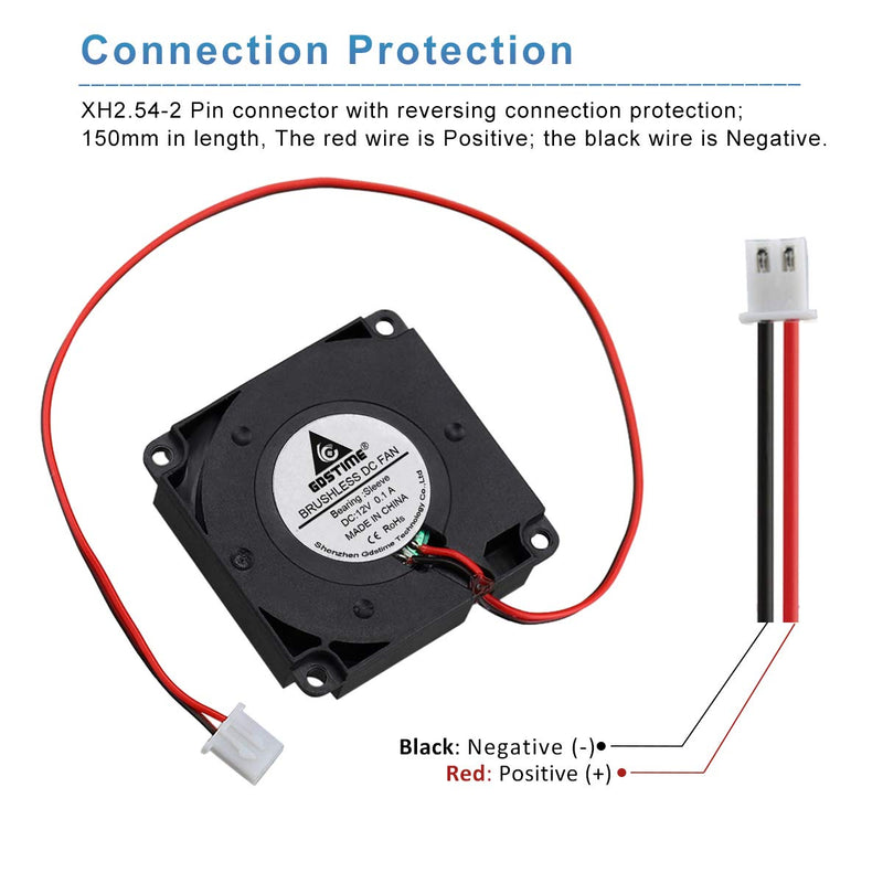  [AUSTRALIA] - GDSTIME Blower Fan 12V 2 Pack 40mm 40x10mm 4010 DC Brushless Cooling for 3D Printer