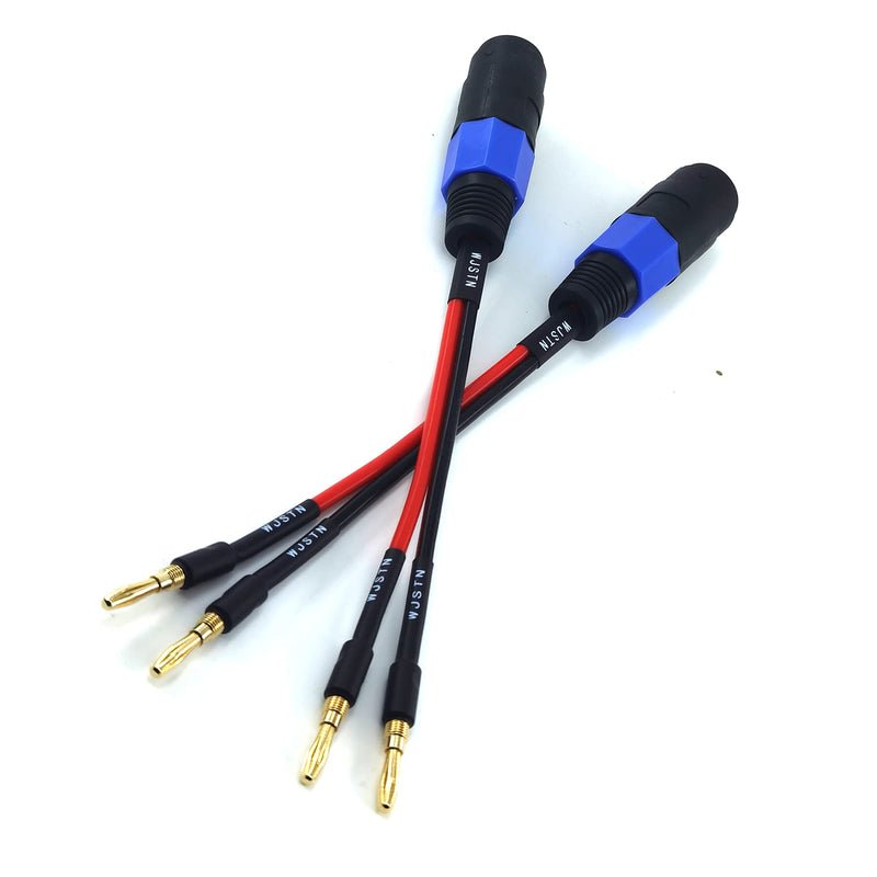  [AUSTRALIA] - WJSTN Banana Plugs to speakon Speaker Adapter Cablespeakon to Banana Plug Cable 12awg 6in/2 Pack