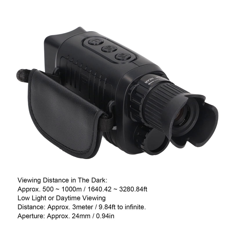  [AUSTRALIA] - Digital Night Vision Monocular, 150 to 1000m Distance Handheld Infrared Monocular, 1080P HD Night Vision Goggles Binoculars for Hunting, Camping, 128GB SD Card Compact