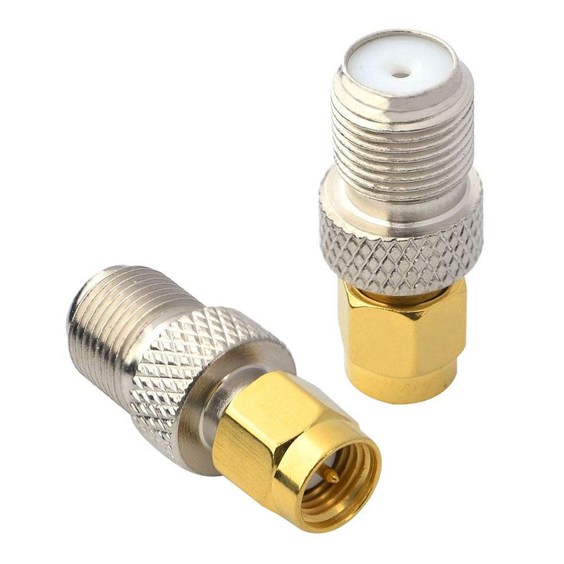  [AUSTRALIA] - BOOBRIE SMA Coaxial Cable Connector SMA to F Coax Adapter SMA Connector SMA Male to F Female Adapter for LAN / LMR Wireless Antenna Devices / RF Coaxial Cable / WiFi Radios External Antenna Pack of 2