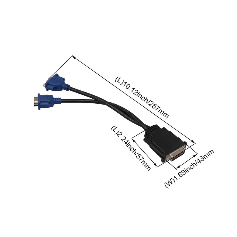 BQLZR DVI-Male DVI-I to VGA Female Monitor Video Splitter Adapter Cable Black Plastic(See Details) - LeoForward Australia