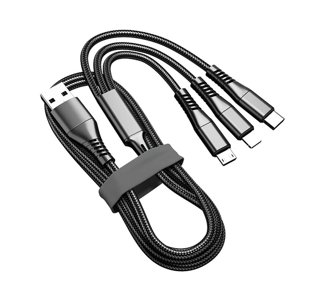  [AUSTRALIA] - USB Multi Charging Cable 4FT 3 in 1 Multi Charger Nylon Braided Multiple USB Fast Charging Cord Adapter IP Type-C Micro USB Port Connectors for Phone 12 11/Tablets/Samsung Galaxy/Pixel/Sony/LG/HTC